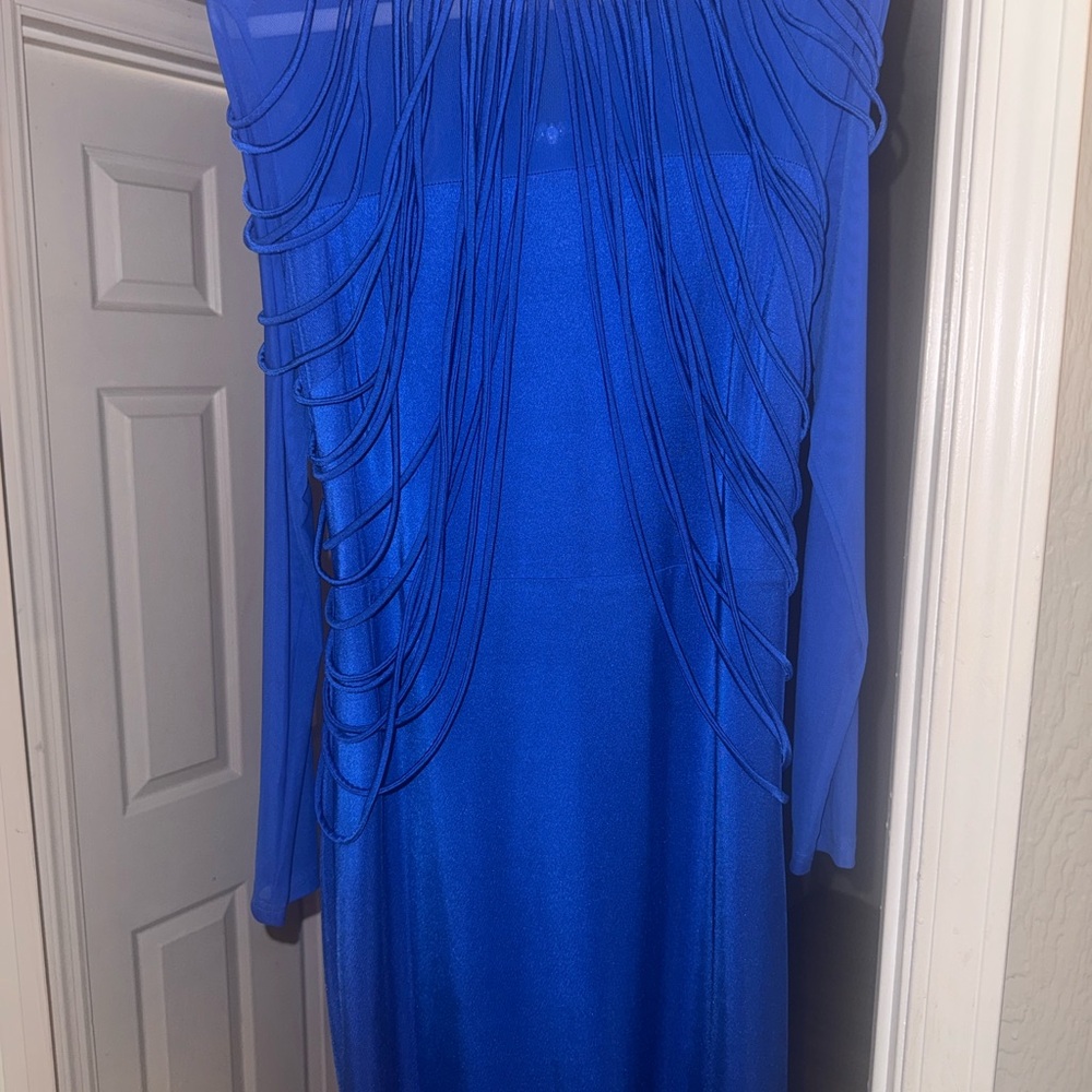 Fashion Nova All Eyes On Me Midi Dress - Royal blue Long Sleeve Bodycon Dress - Picture 5 of 6